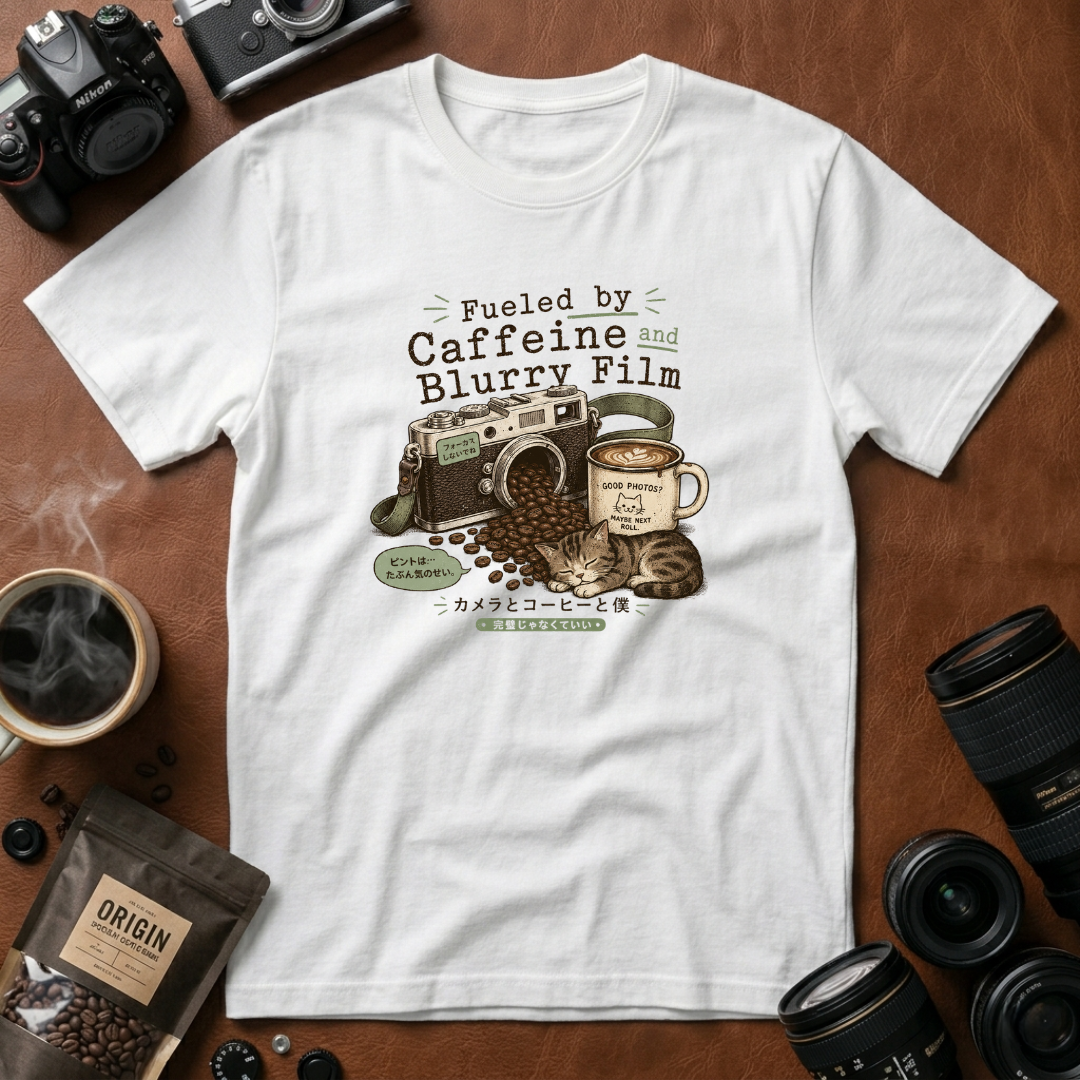 Caffeine, Cameras & Cozy Vibes T-shirt