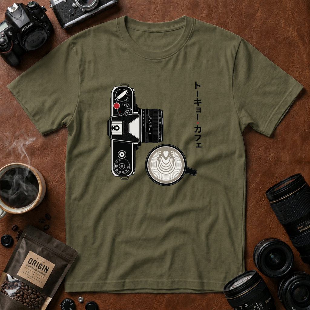 Coffee & Camera in Tokyo style T-shirt