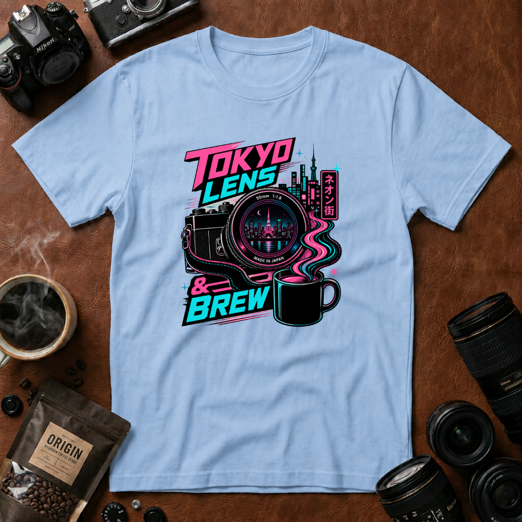 Tokyo Lens & Brew Neon Design T-shirt