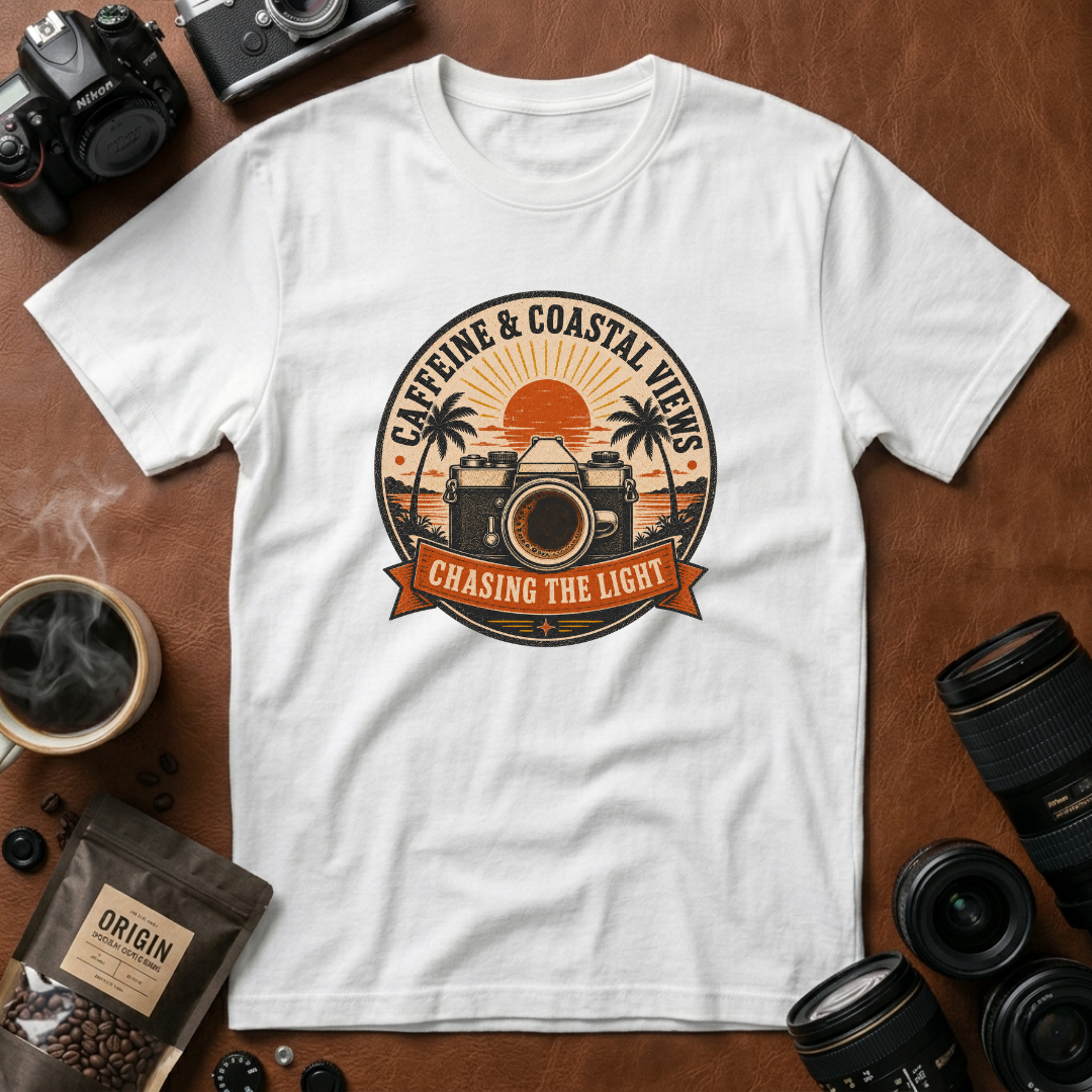 Caffeine & Coastal Views T-shirt