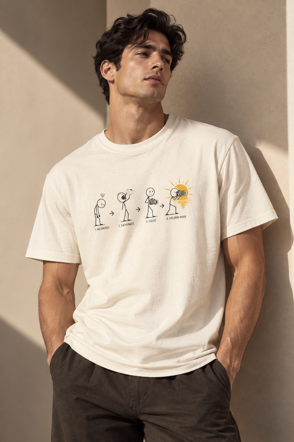 Caffeinate. Focus. Golden Hour. Photographer T-Shirt