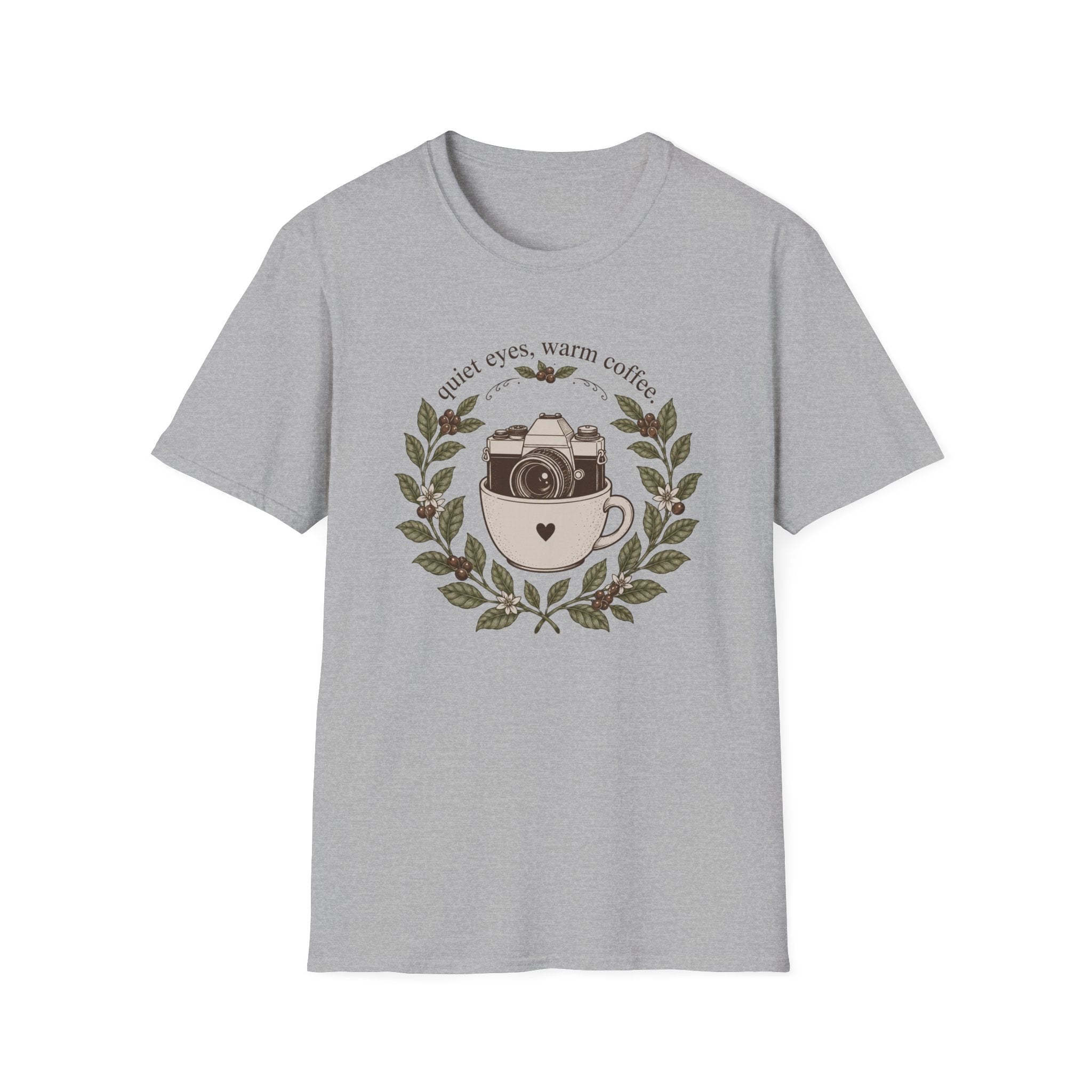 Quiet Eyes, Warm Coffee T-shirt
