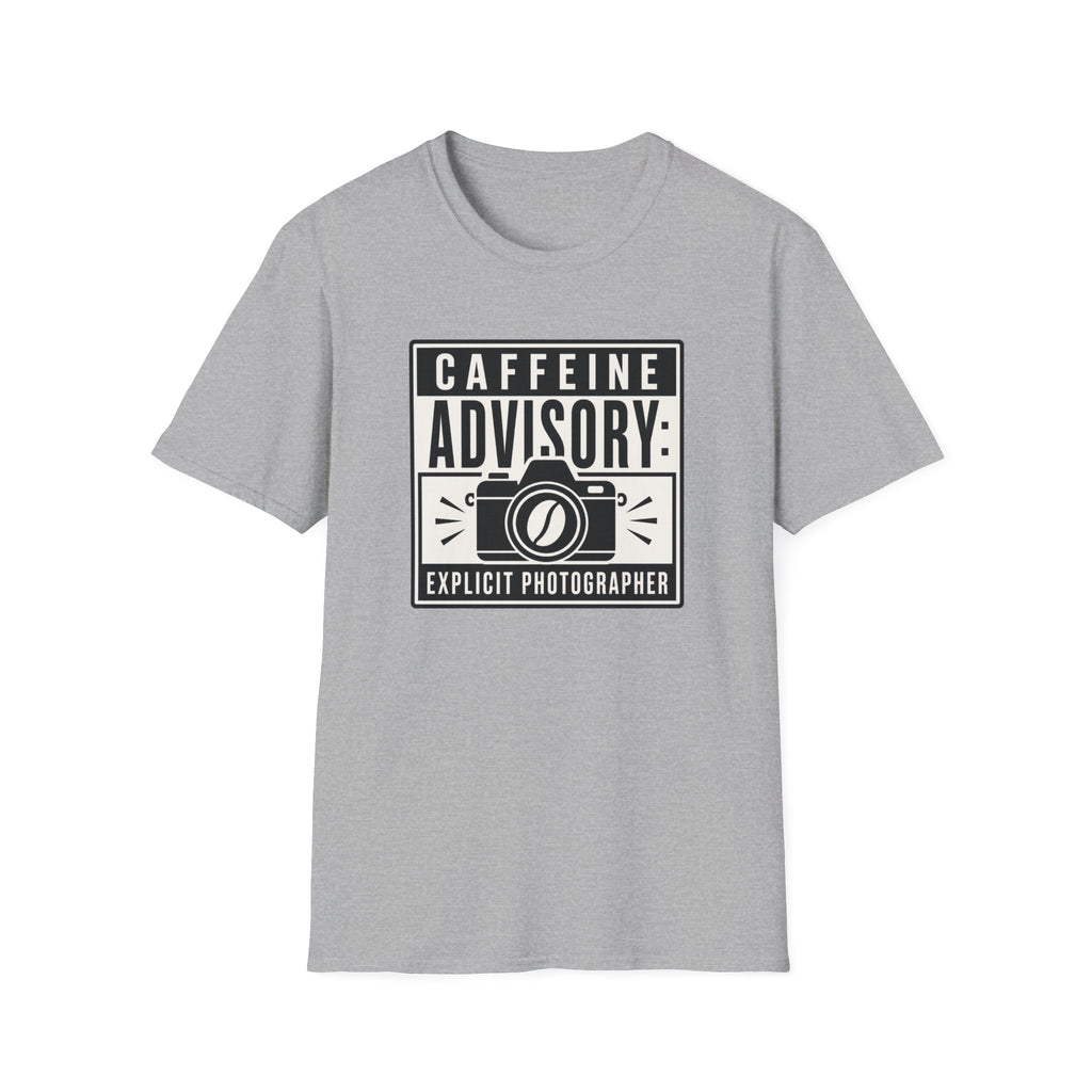 Caffeine Advisory Explicit Photographer T-shirt