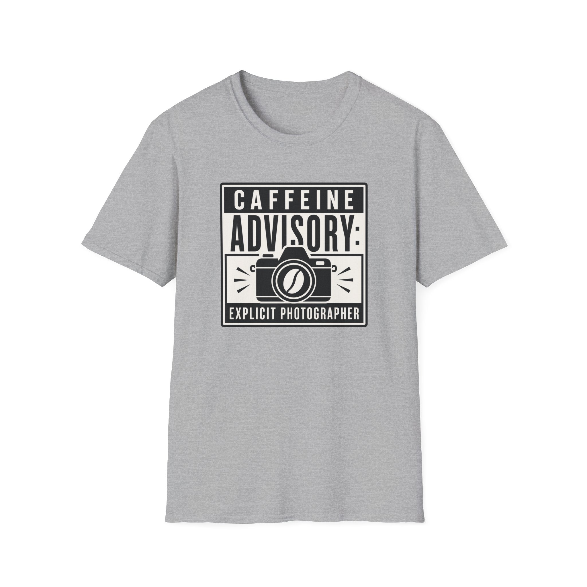 Caffeine Advisory Explicit Photographer T-shirt