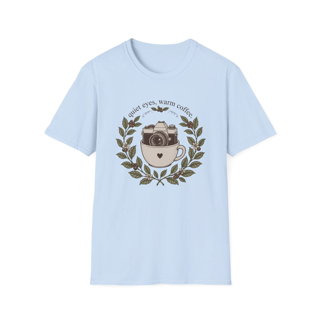Quiet Eyes, Warm Coffee T-shirt