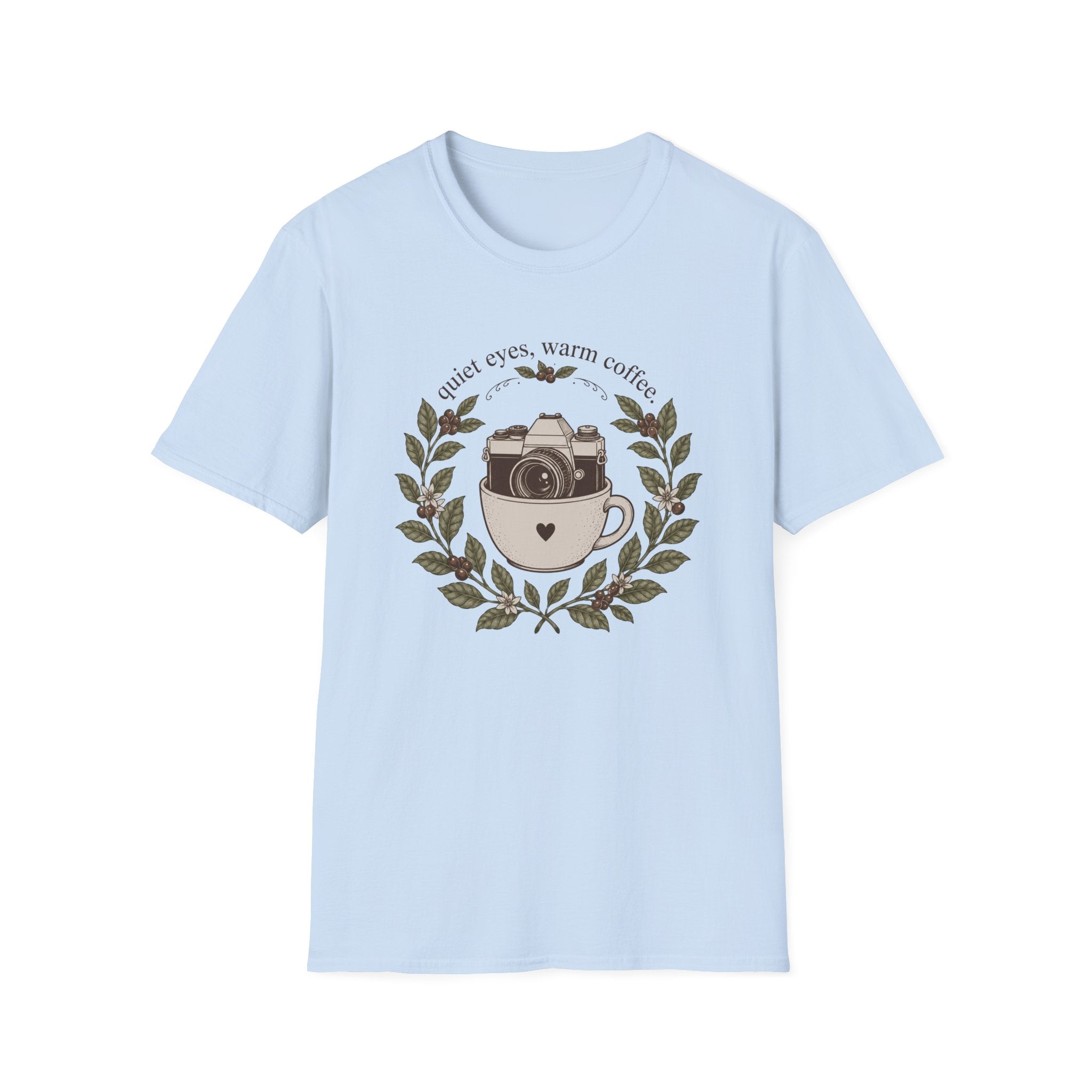 Quiet Eyes, Warm Coffee T-shirt