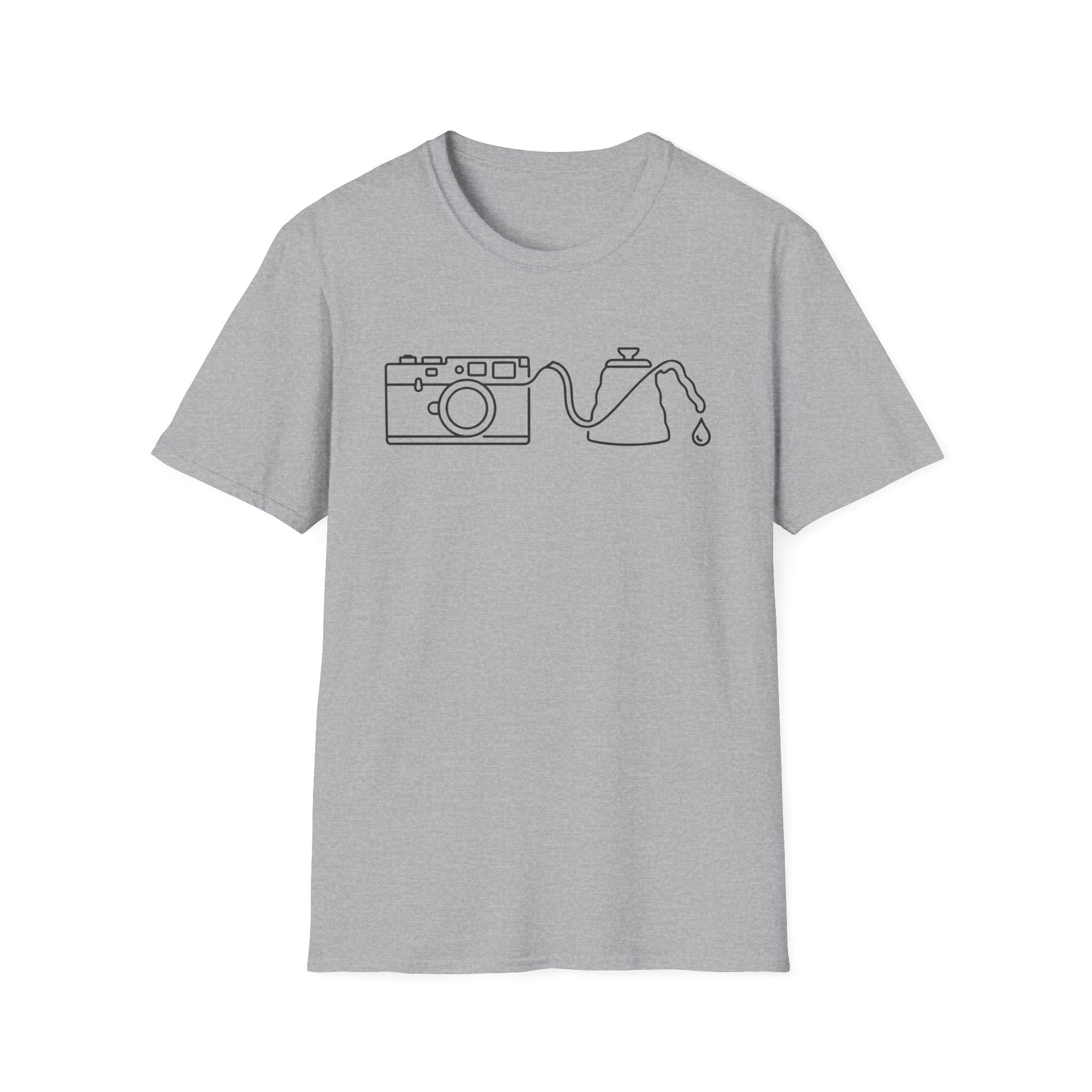Camera Coffee Line Art T-Shirt