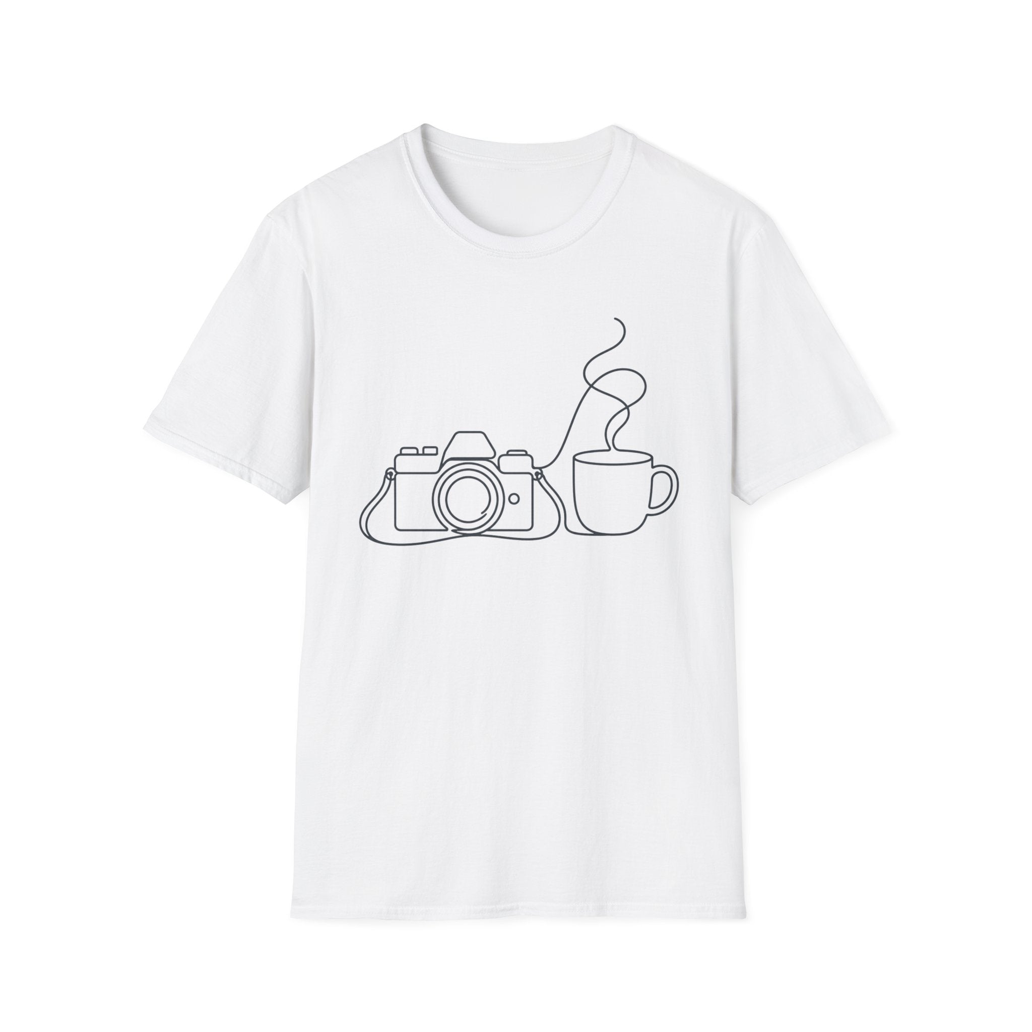 Camera & Cup Line Art T-Shirt