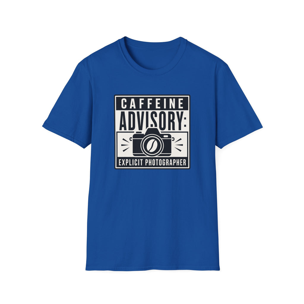 Caffeine Advisory Explicit Photographer T-shirt