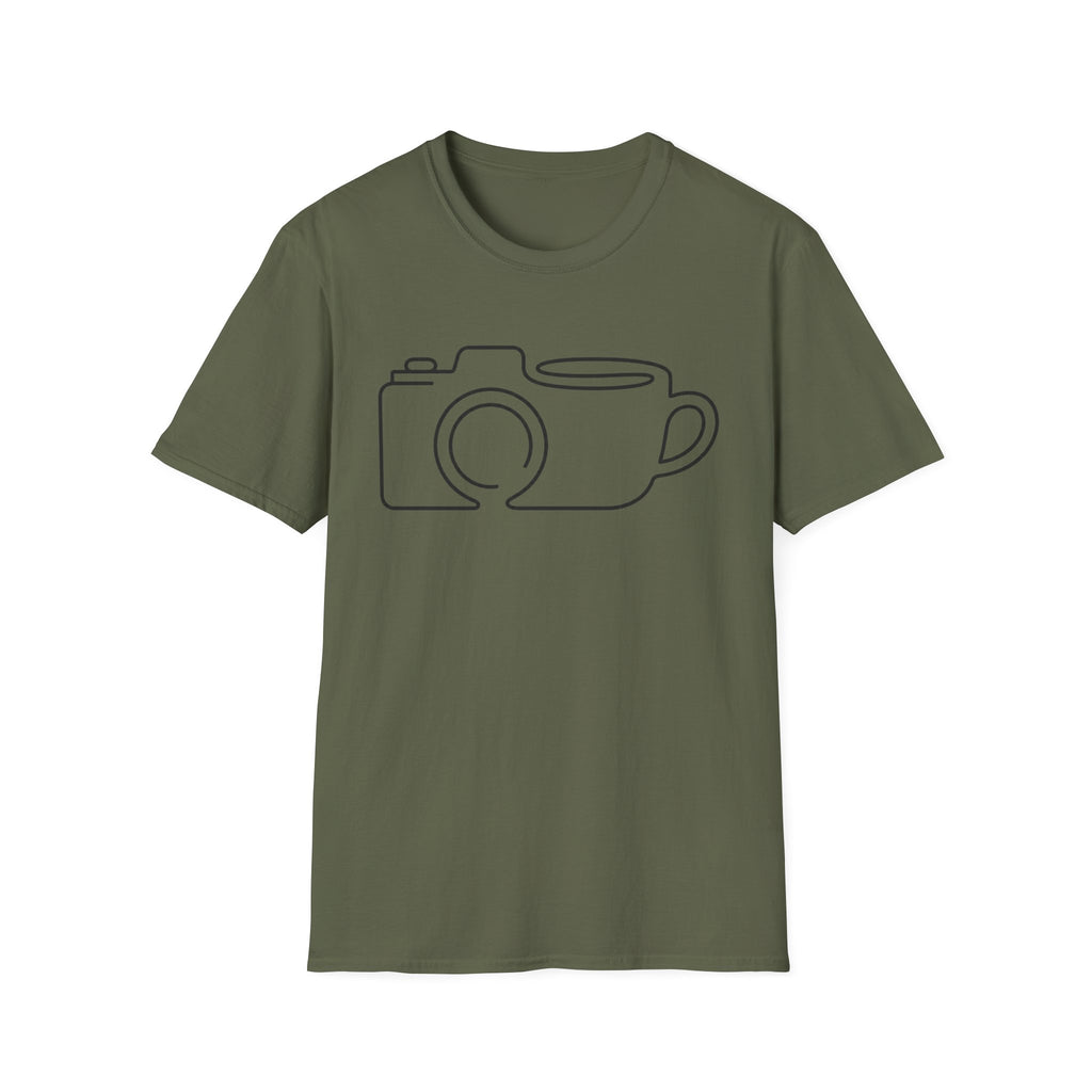 Camera & Mug Line Art T-Shirt