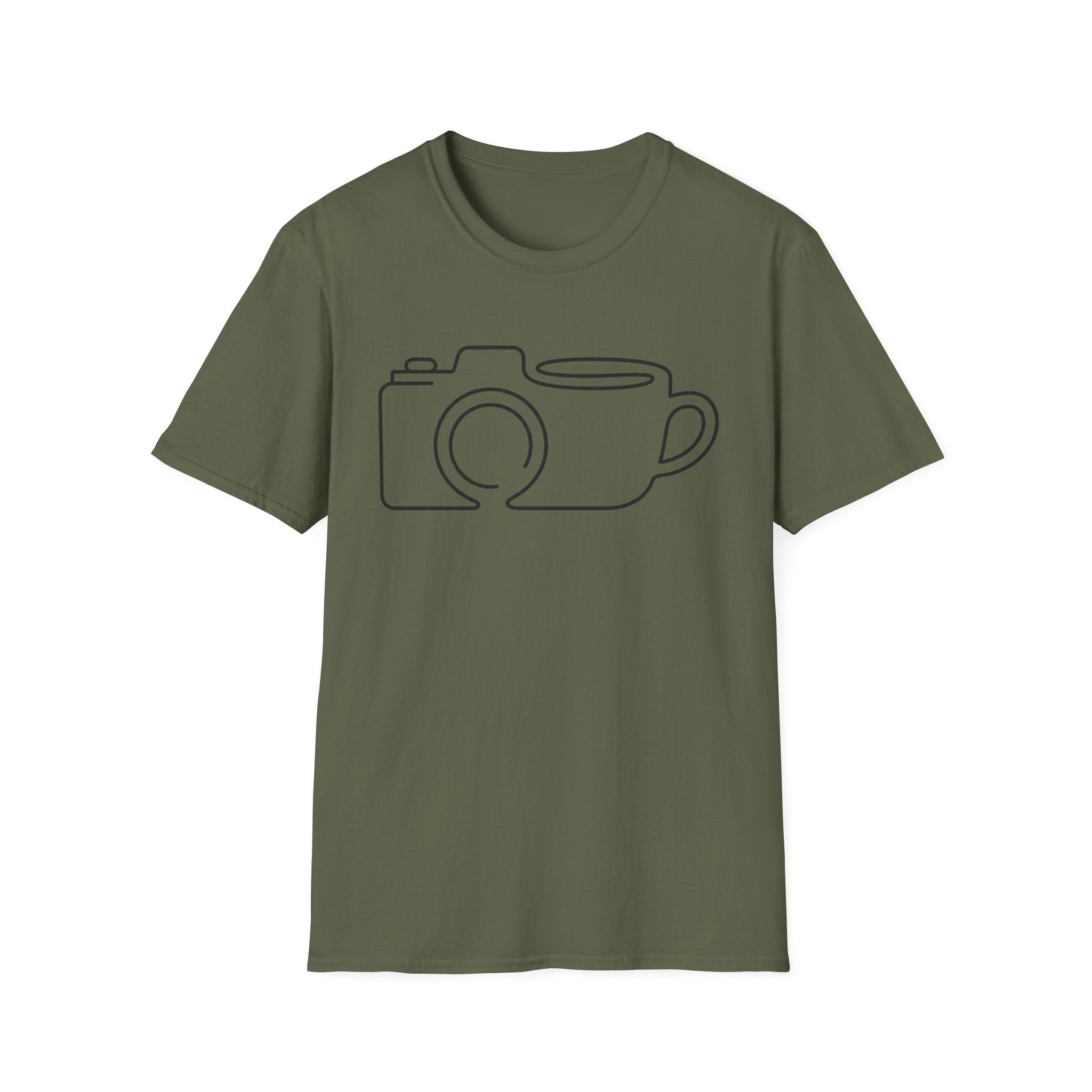 Camera & Mug Line Art T-Shirt