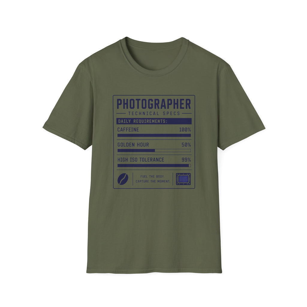 Photographer Nutritional Label T-Shirt