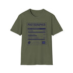 Photographer Nutritional Label T-Shirt