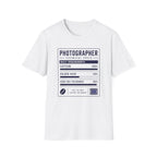 Photographer Nutritional Label T-Shirt