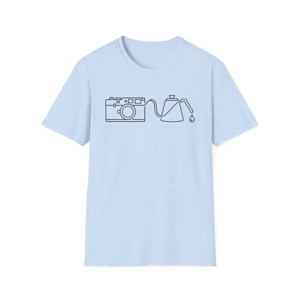Camera Coffee Line Art T-Shirt