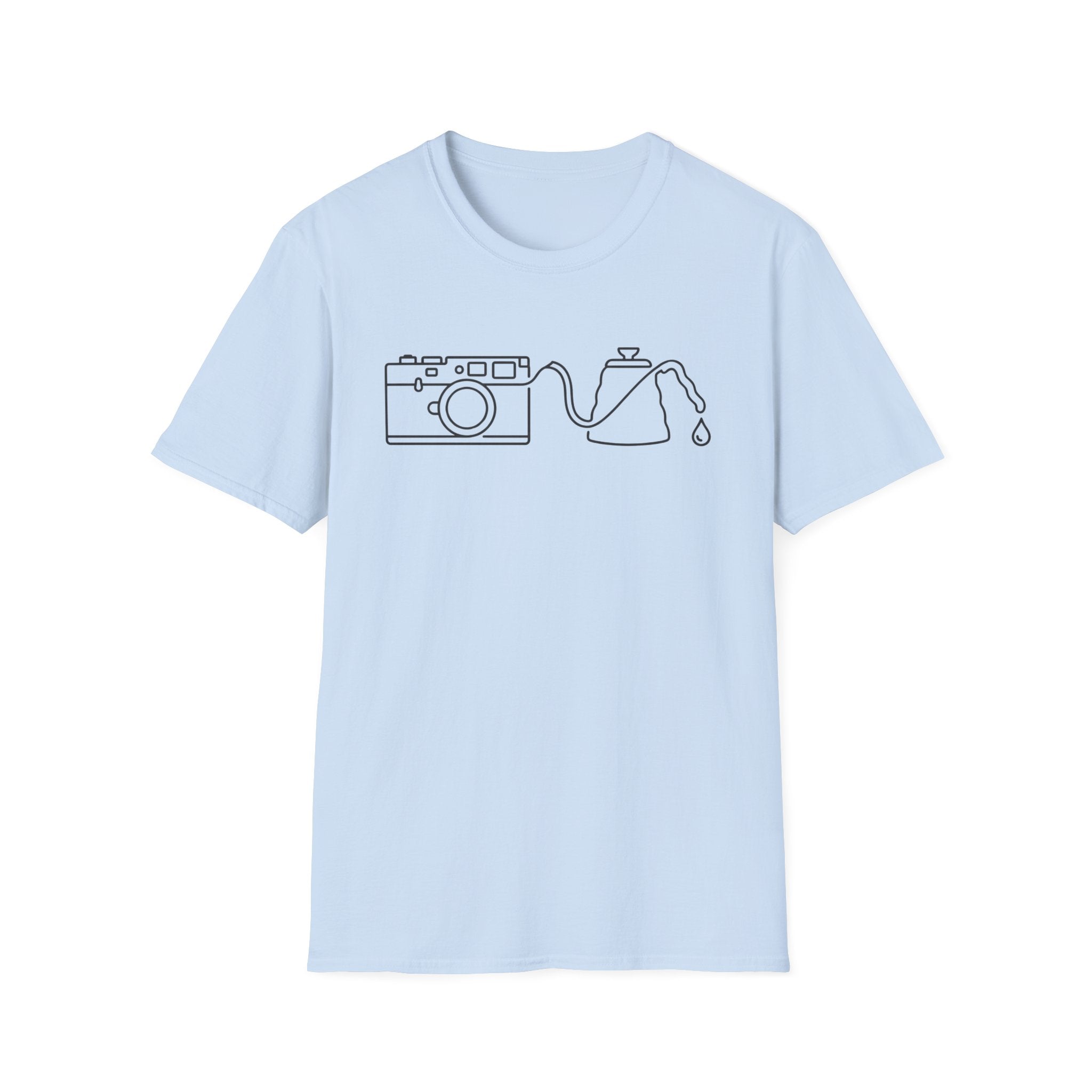 Camera Coffee Line Art T-Shirt