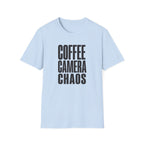 Coffee, Camera, Chaos T-shirt