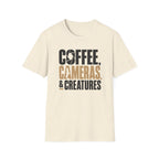Coffee, Cameras & Creatures T-shirt