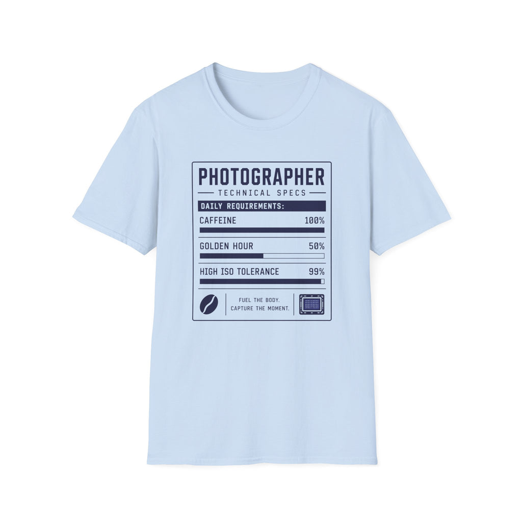 Photographer Nutritional Label T-Shirt