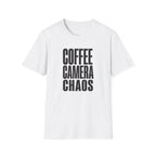 Coffee, Camera, Chaos T-shirt