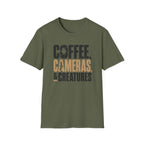 Coffee, Cameras & Creatures T-shirt