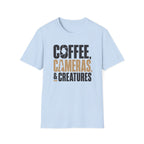 Coffee, Cameras & Creatures T-shirt