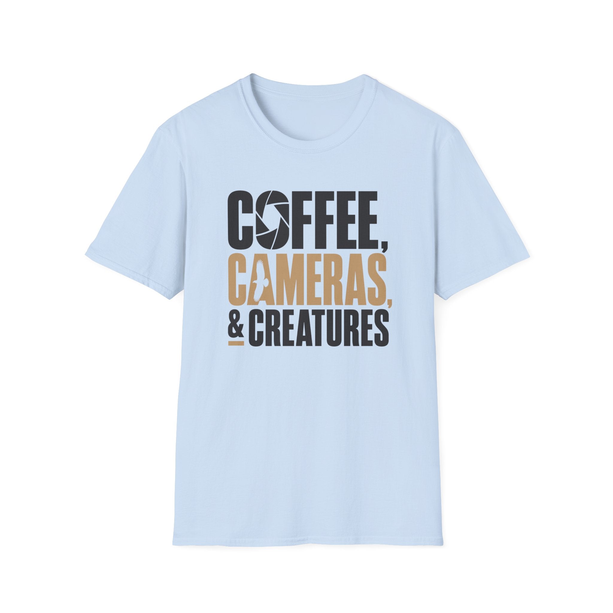 Coffee, Cameras & Creatures T-shirt