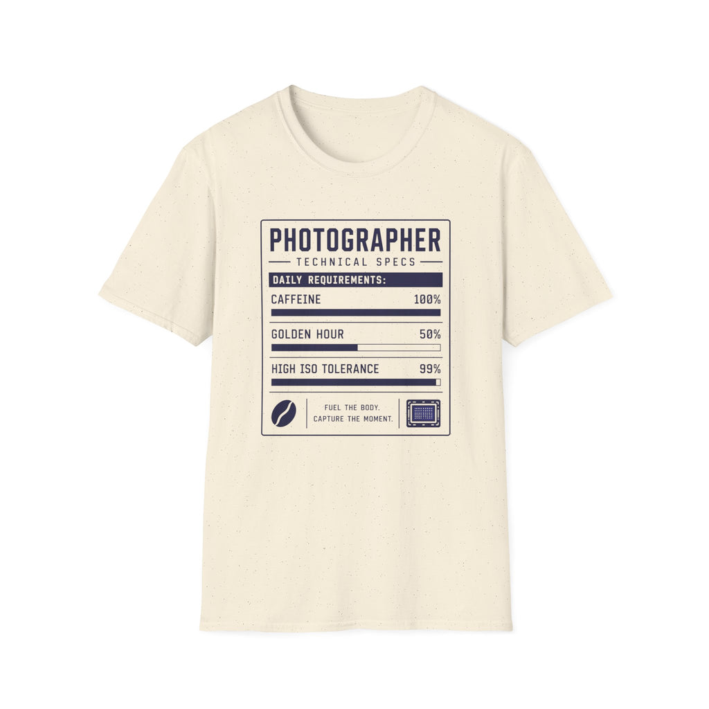 Photographer Nutritional Label T-Shirt