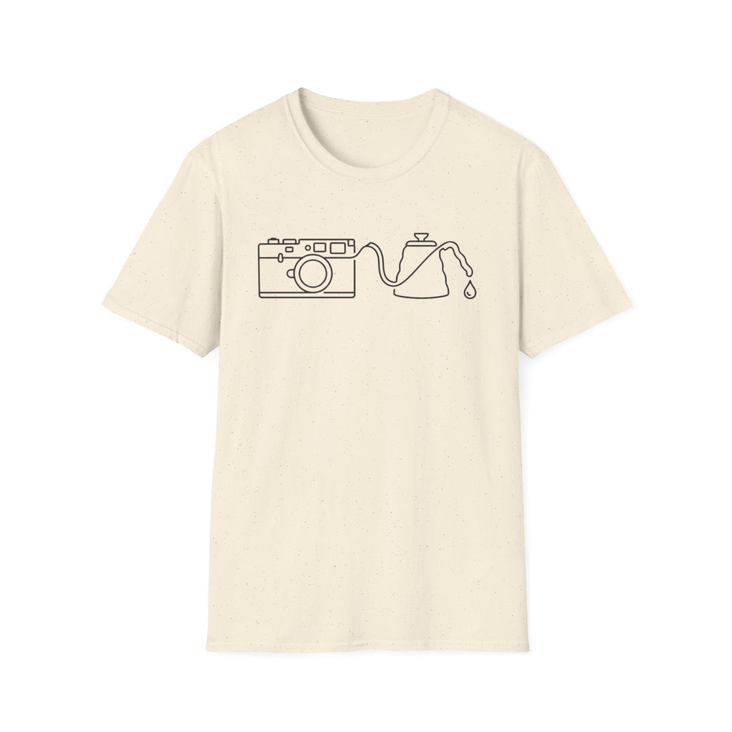 Camera Coffee Line Art T-Shirt