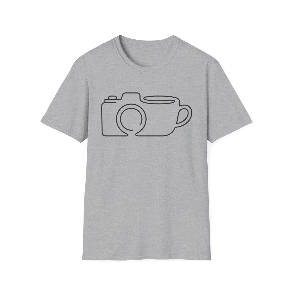 Camera & Mug Line Art T-Shirt