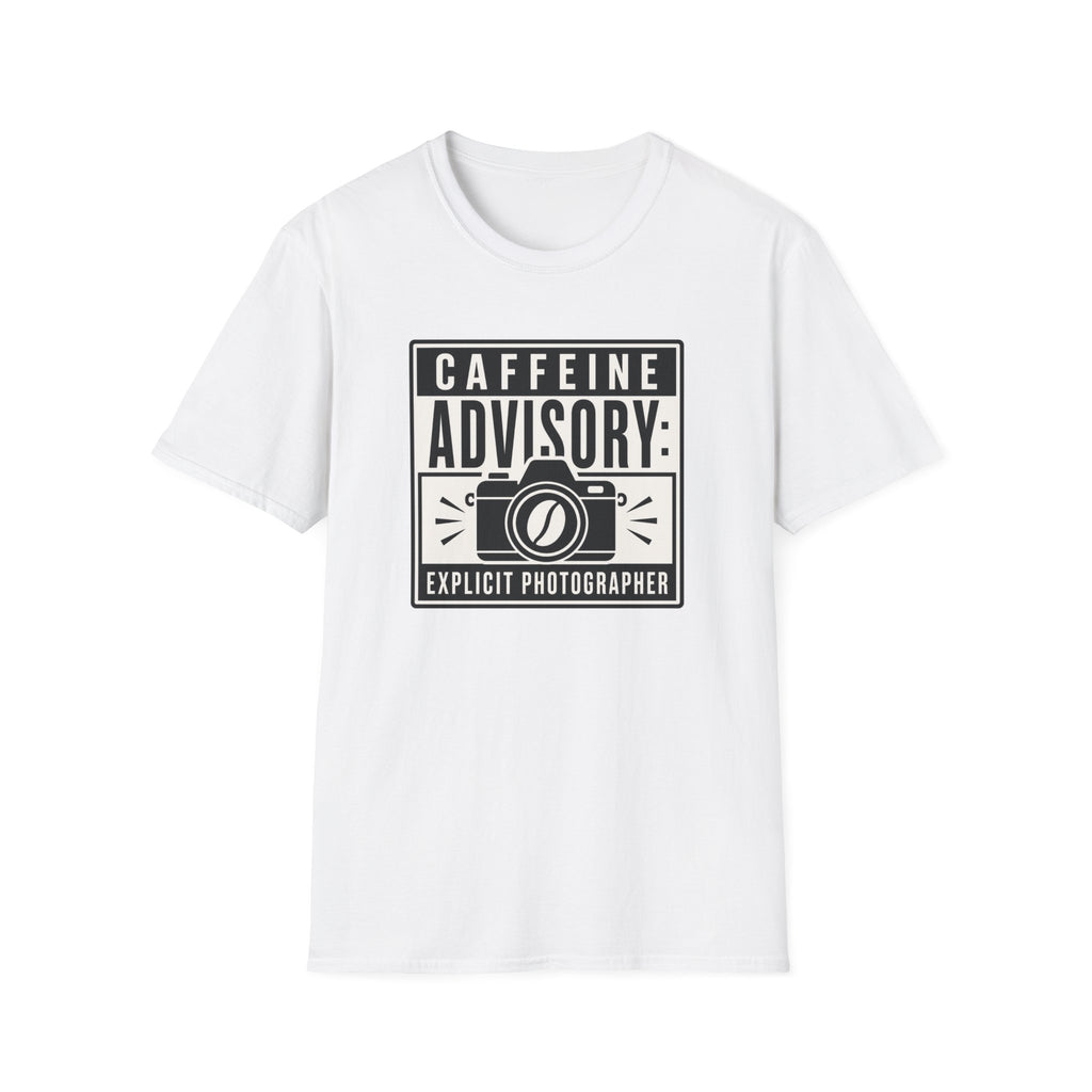 Caffeine Advisory Explicit Photographer T-shirt