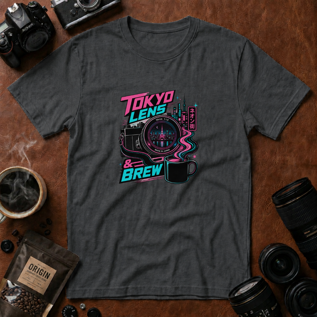 Tokyo Lens & Brew Neon Design T-shirt
