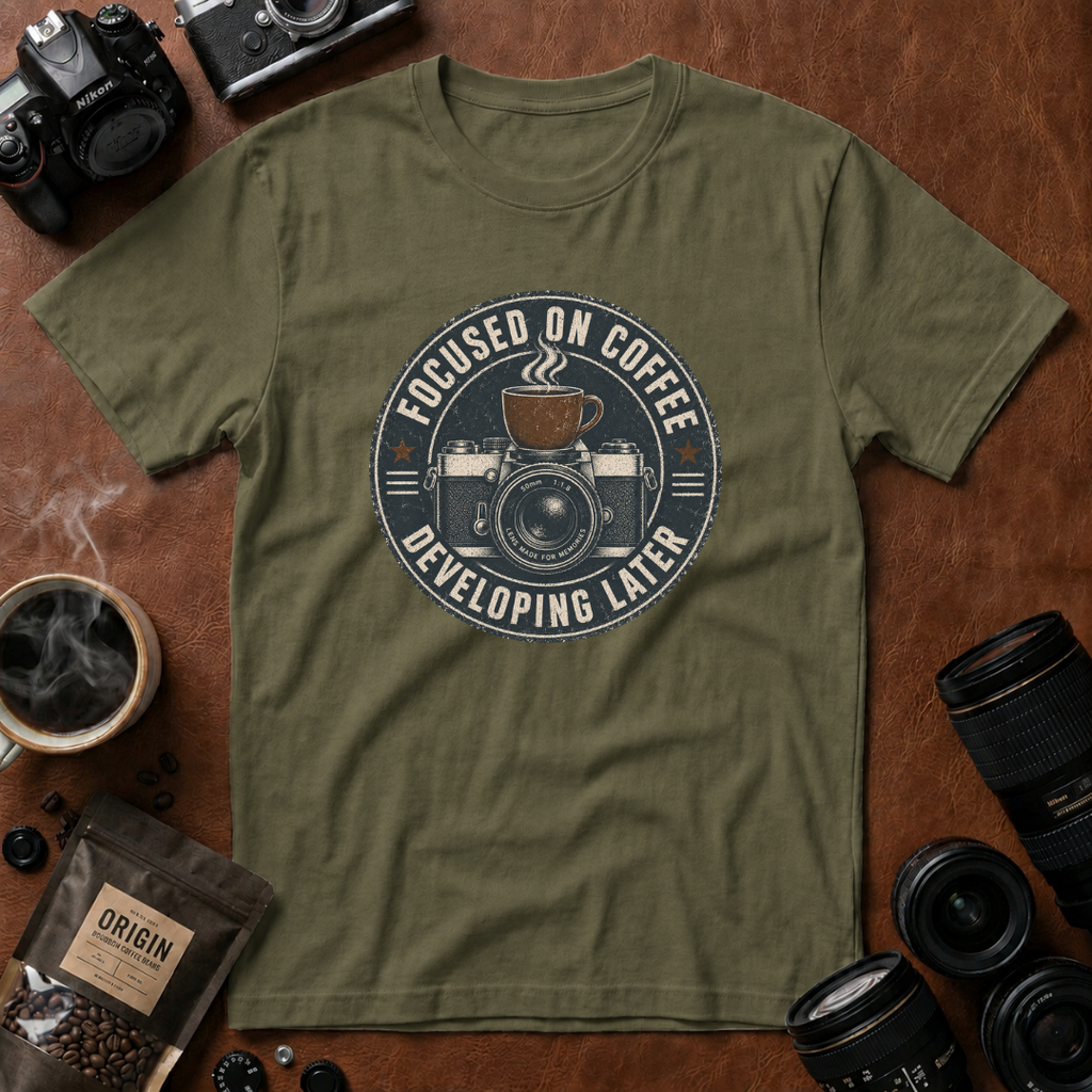 Focused on Coffee Developing Later T-Shirt