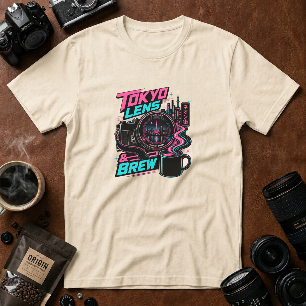Tokyo Lens & Brew Neon Design T-shirt