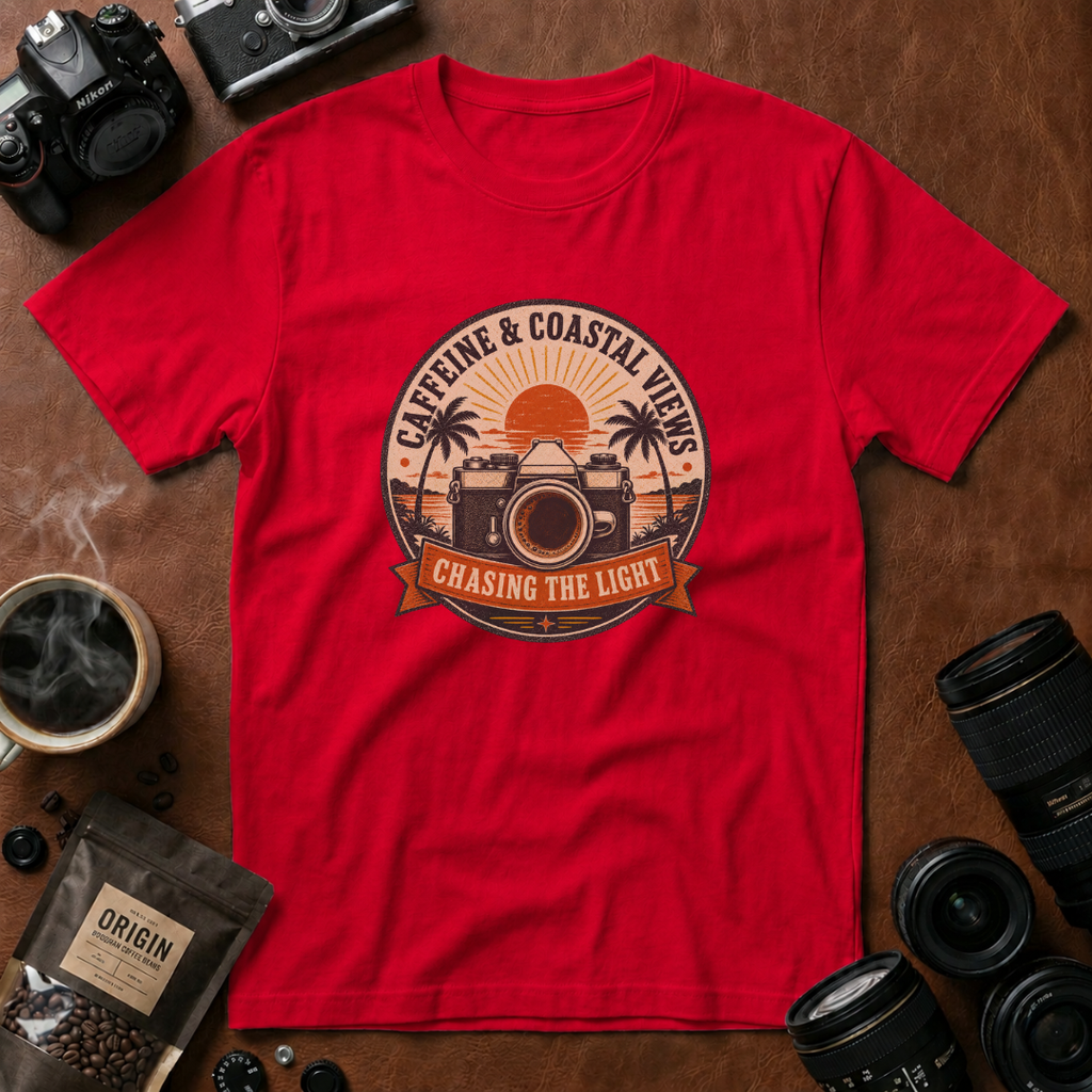 Caffeine & Coastal Views T-shirt