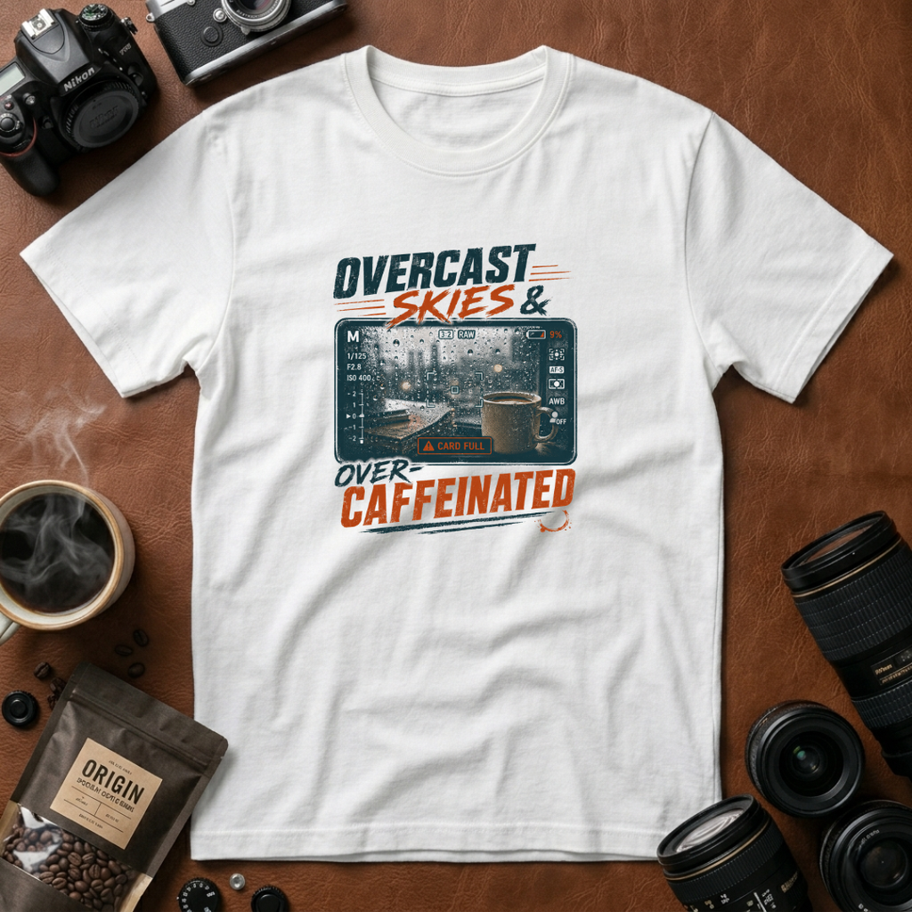 Overcast Skies & Over Caffeinated T-shirt